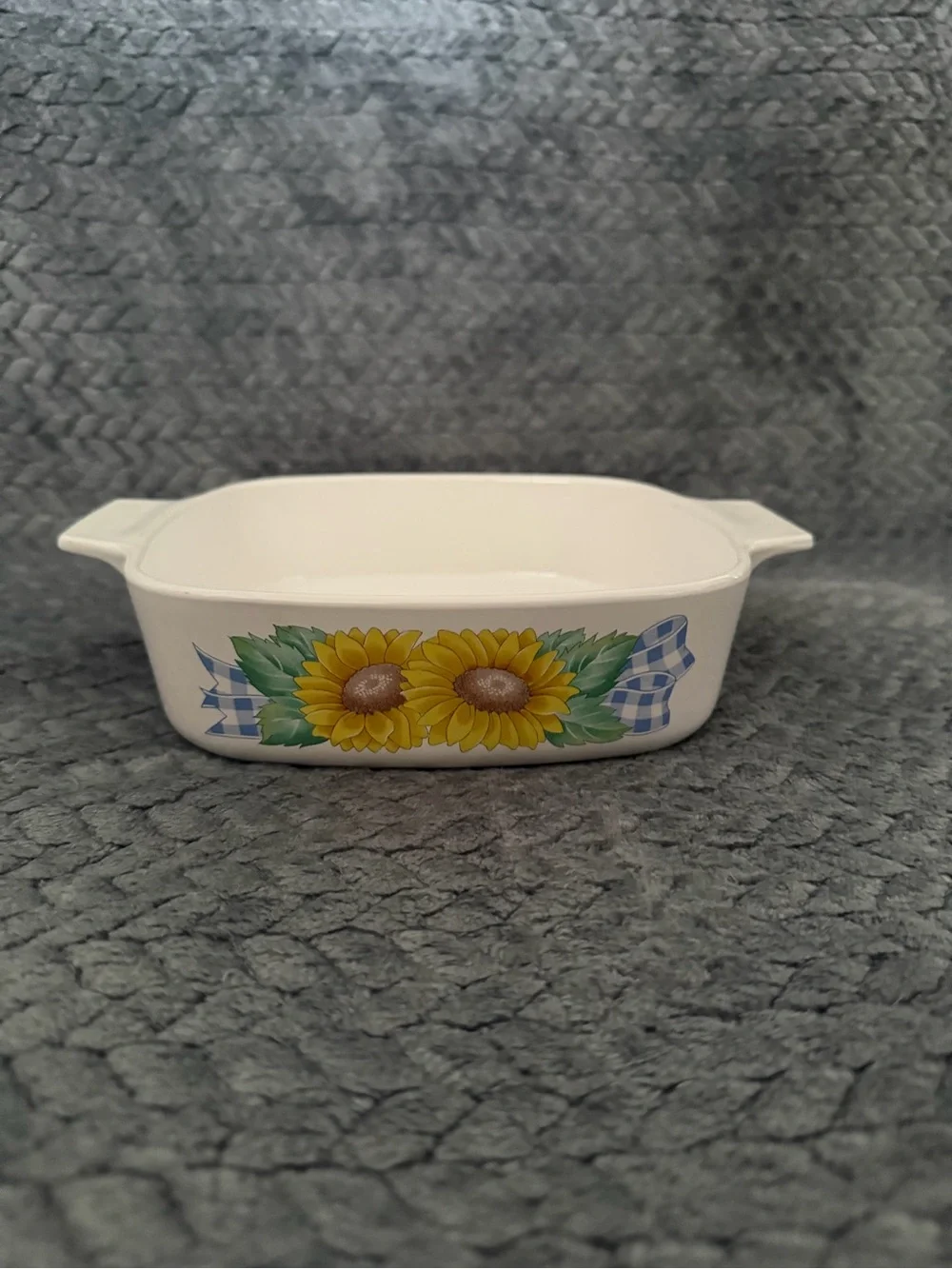 Sunflower Ceramic Baking Dish - White